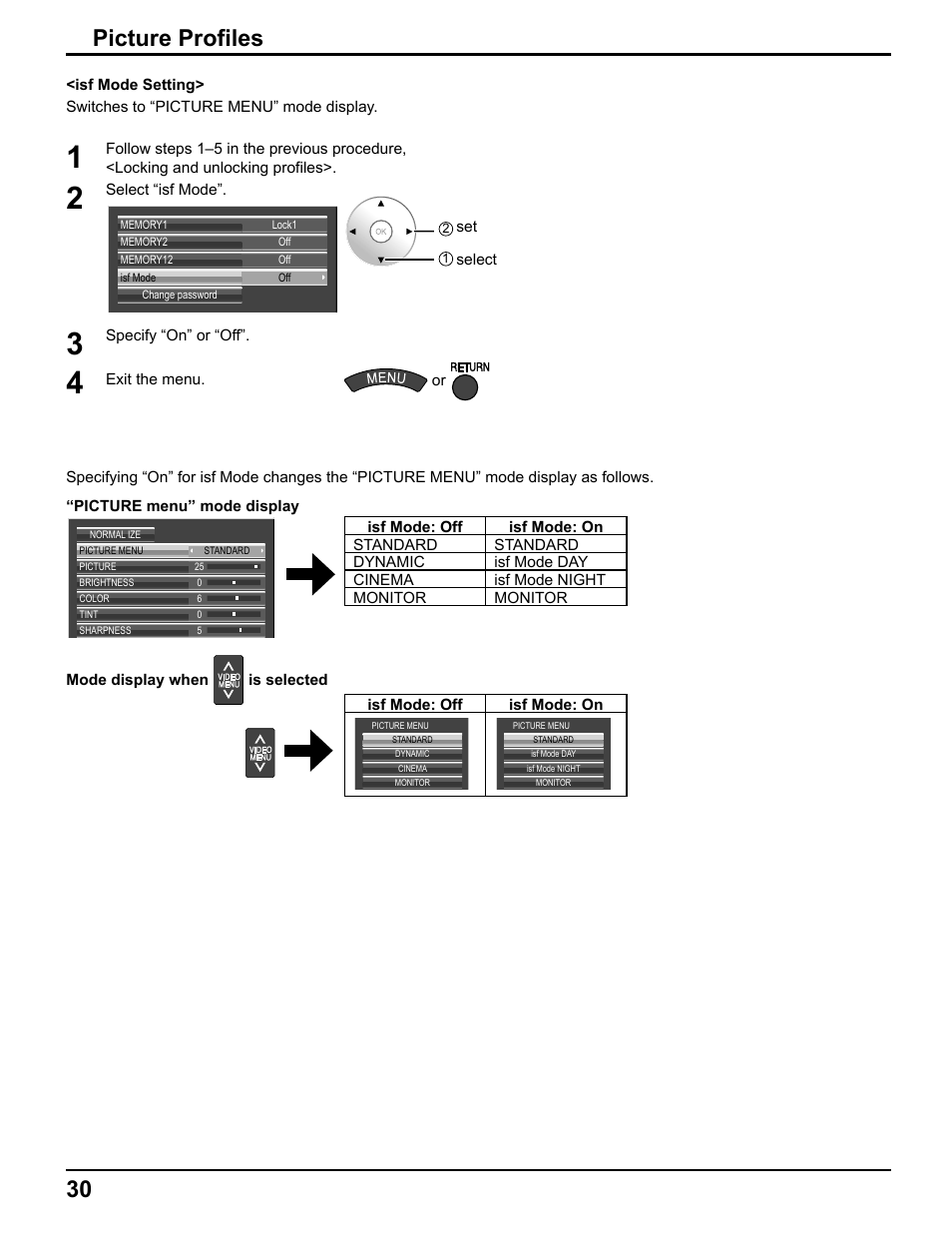 30 picture profiles | Pelican TH-50VX100U User Manual | Page 30 / 56