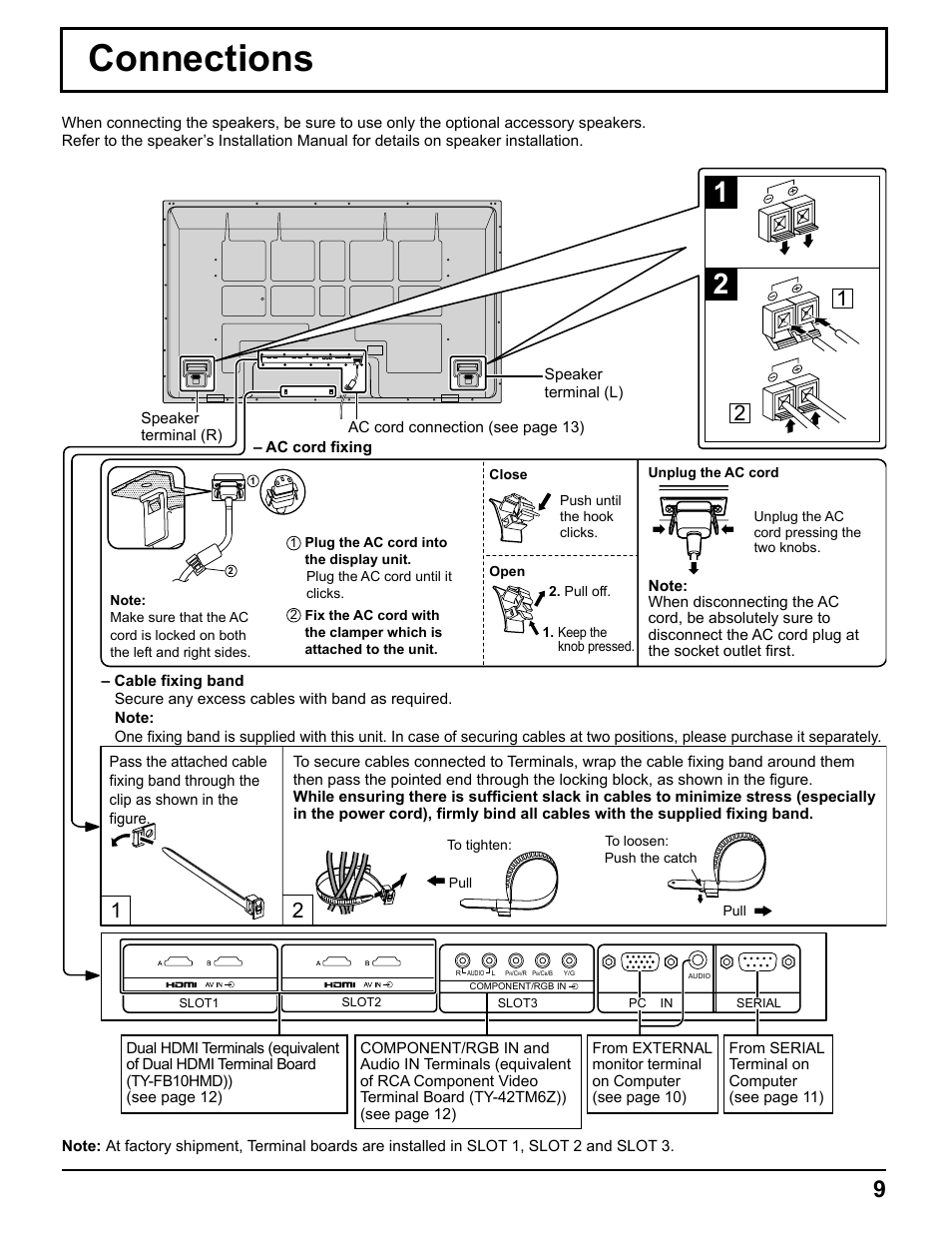 Connections | Pelican TH-50VX100U User Manual | Page 9 / 56