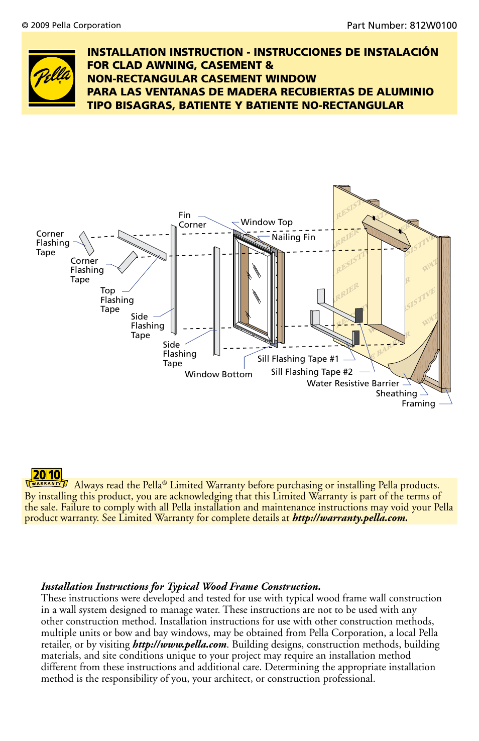 Pella Clad Awning User Manual | 10 pages