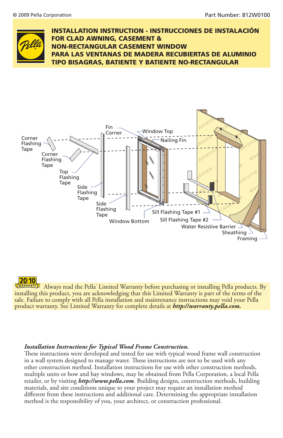 Pella 812W0100 User Manual | 11 pages