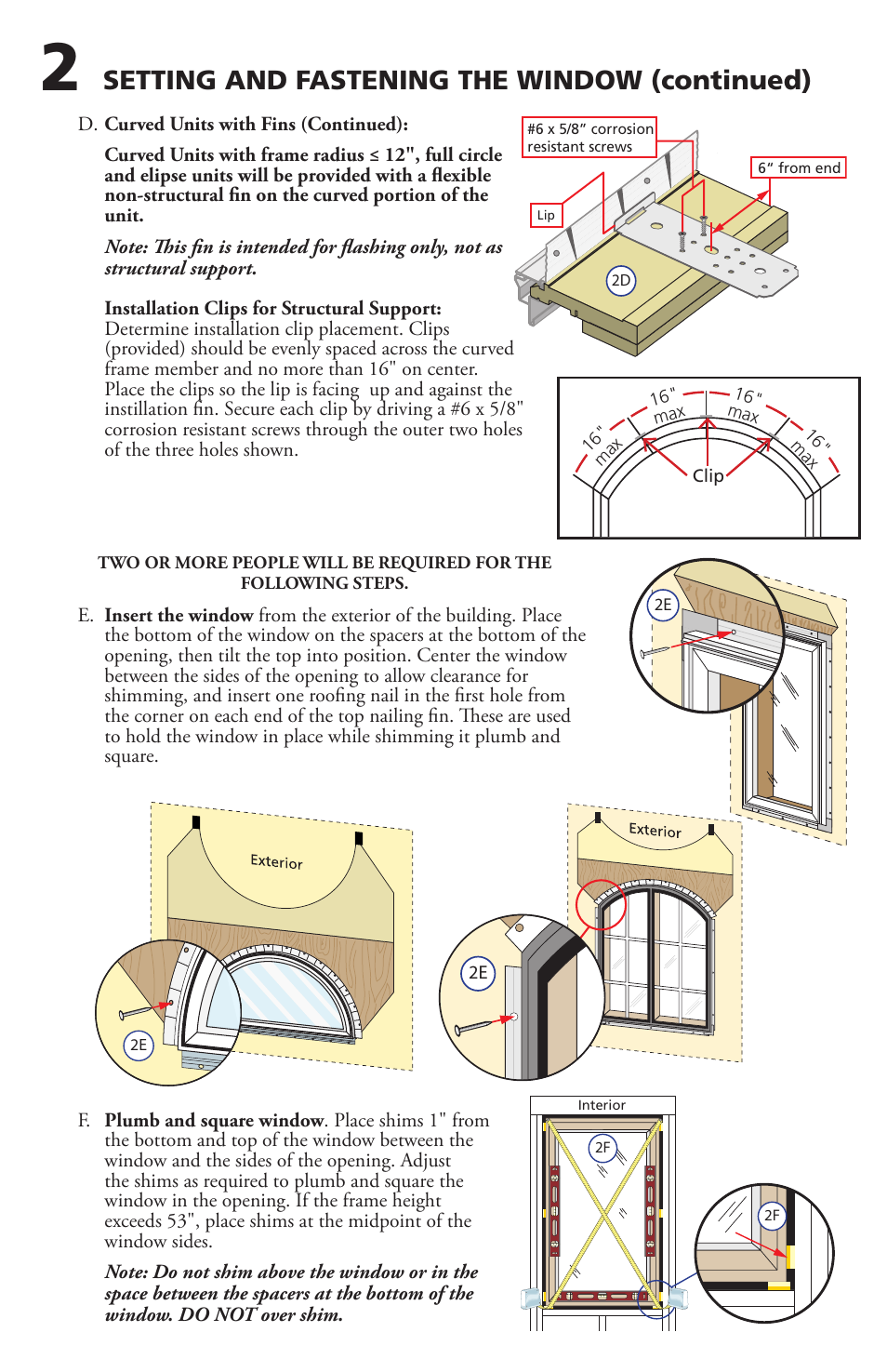 Setting and fastening the window (continued) | Pella 812W0100 User Manual | Page 4 / 11