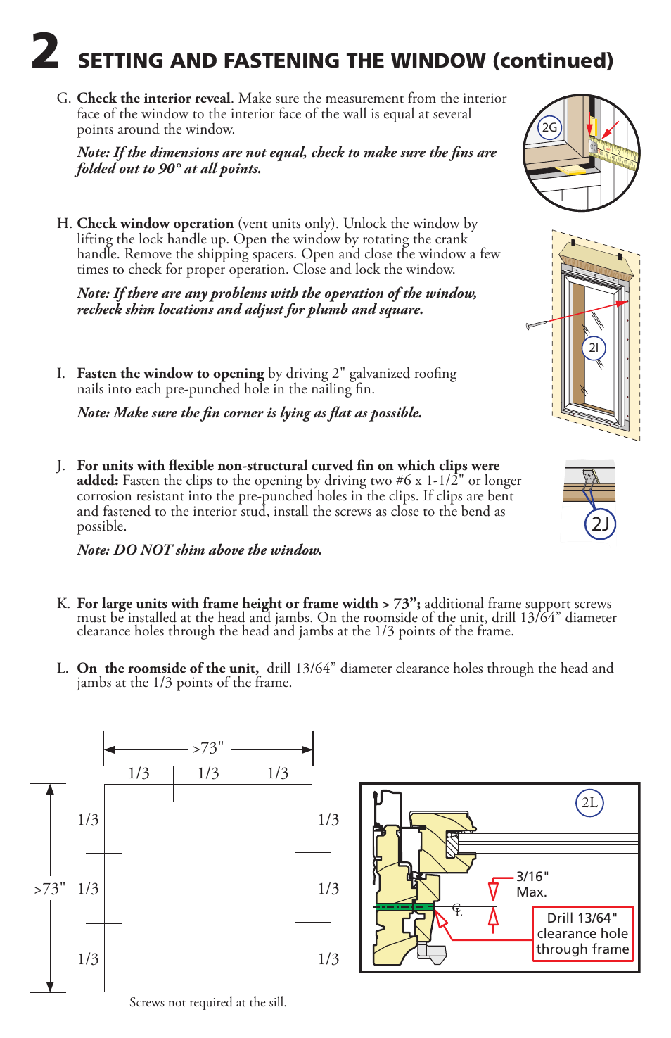 Setting and fastening the window (continued) | Pella 812W0100 User Manual | Page 5 / 11