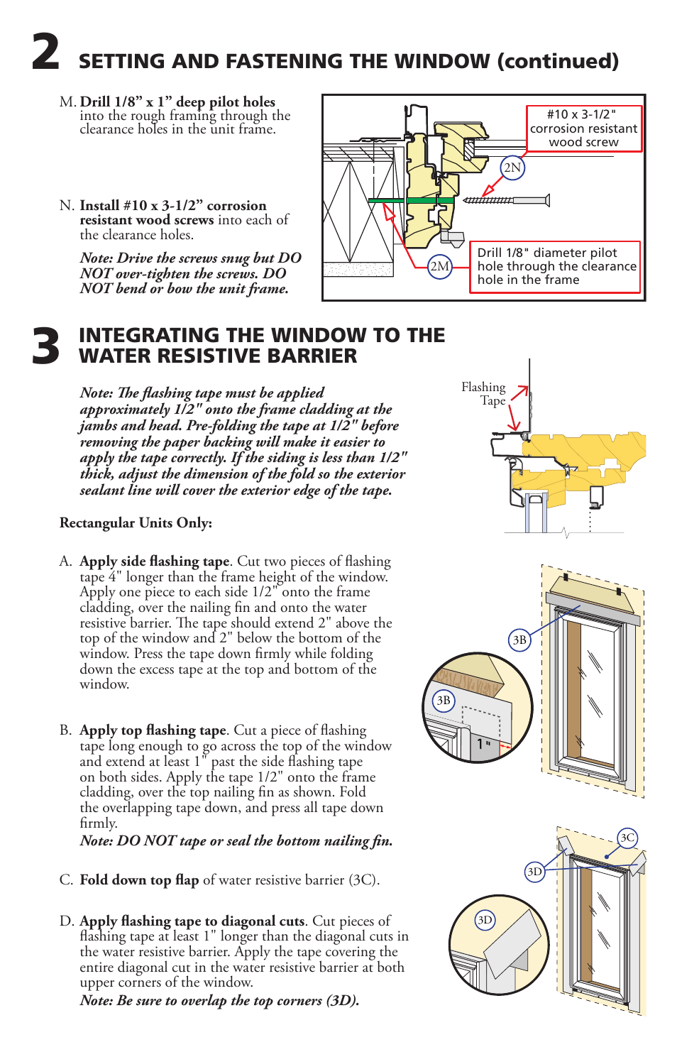 Setting and fastening the window (continued) | Pella 812W0100 User Manual | Page 6 / 11