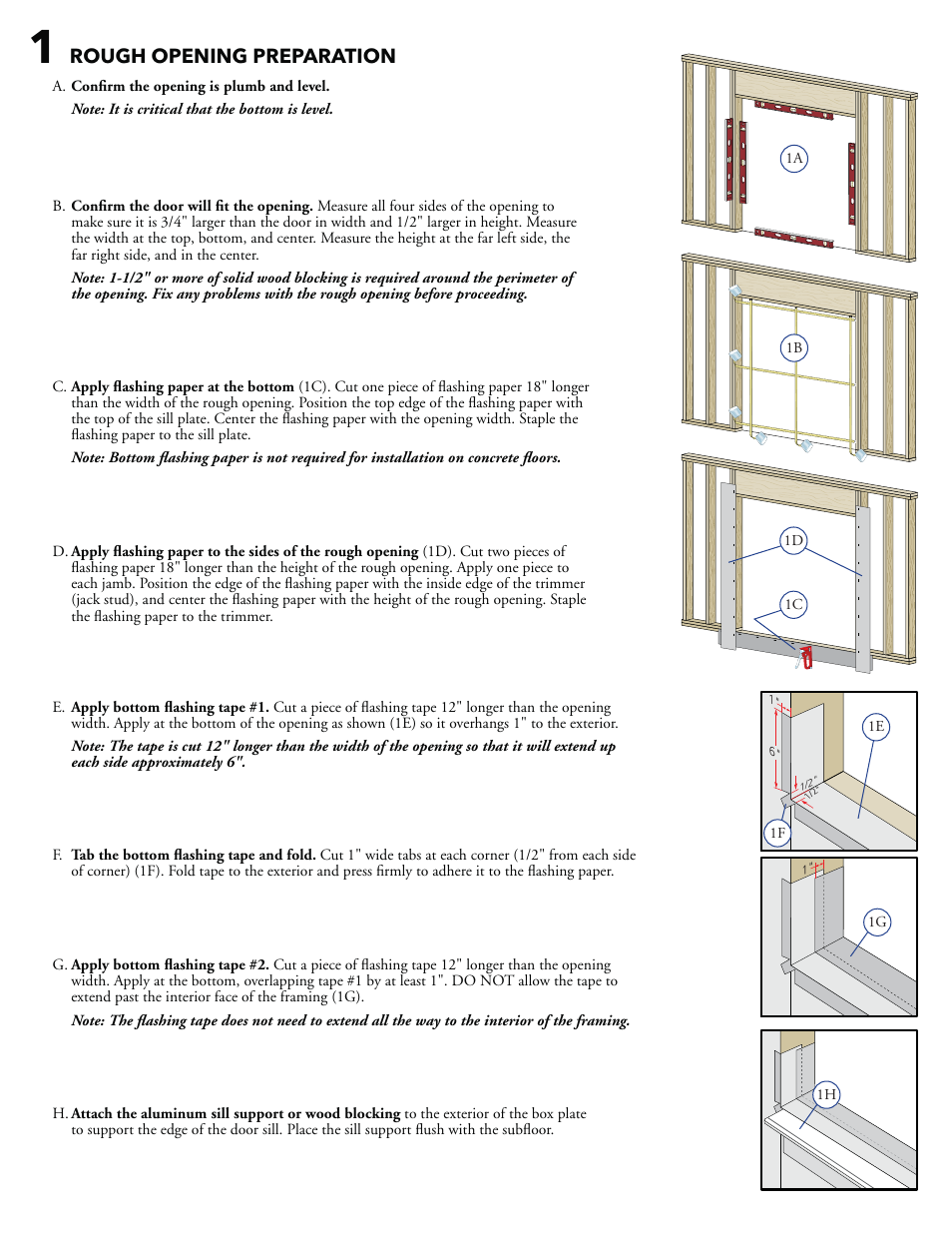 Rough opening preparation | Pella Clad sliding patio door- southwestern wall with hard coat stucco 808SQ102 User Manual | Page 2 / 6