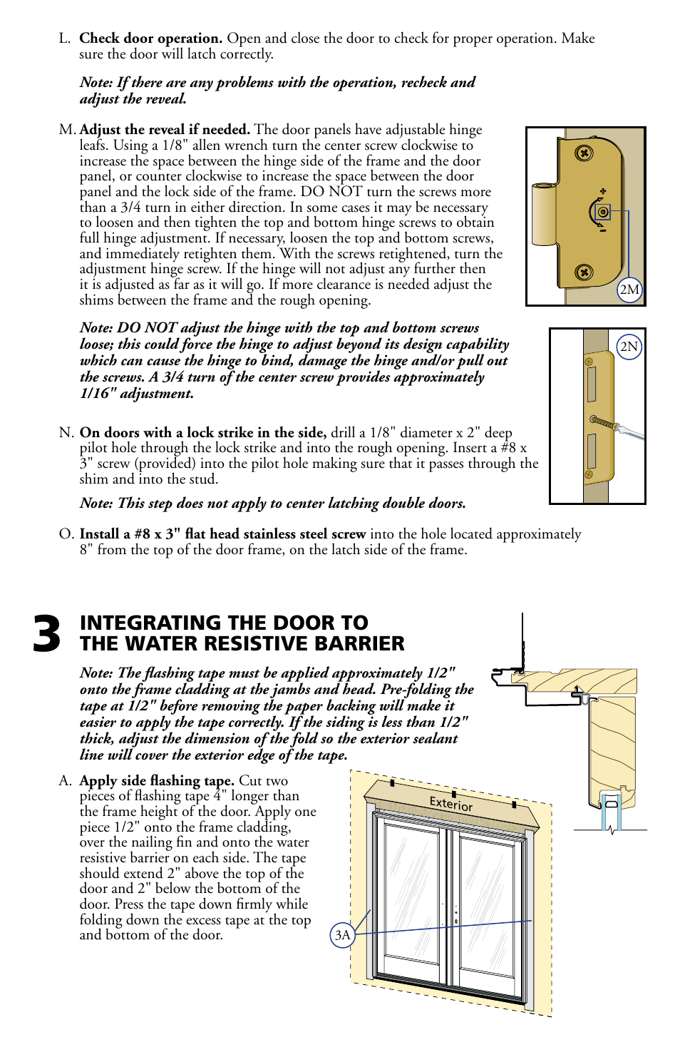 Pella Clad Hinged patio Door With Adjustable HInges 80JJ0103 User Manual | Page 5 / 8