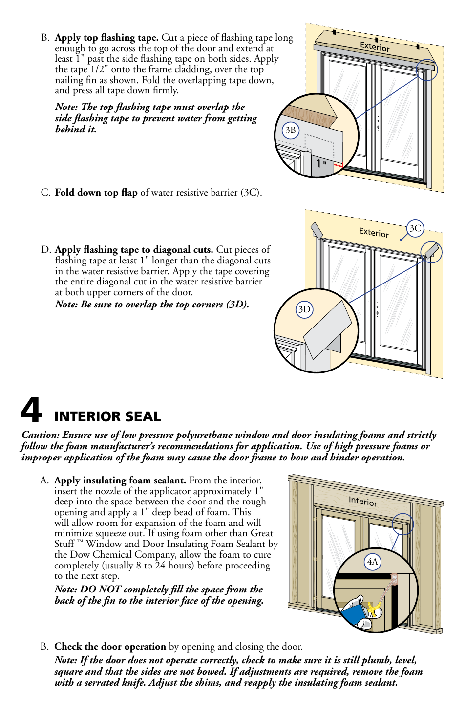 Interior seal | Pella Clad Hinged patio Door With Adjustable HInges 80JJ0103 User Manual | Page 6 / 8