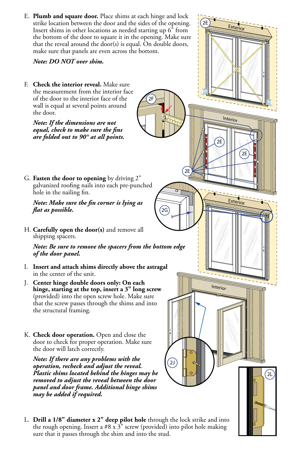 Pella Clad Hinged Patio Door 801V0101 User Manual | Page 4 / 8