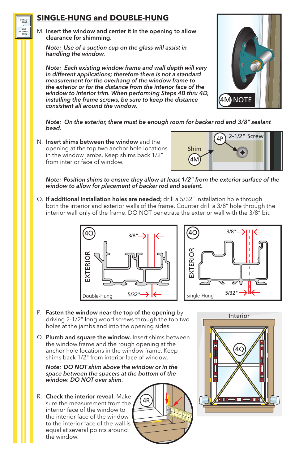Single-hung and double-hung, Exterior | Pella Replacement Window 80YV0102 User Manual | Page 10 / 14