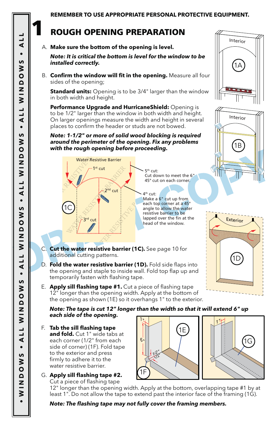 Rough opening preparation | Pella Performance Upgrade And HurricanesHield Impact Resistant For Fixed Frame Direct Set Windows 801U0103 User Manual | Page 2 / 10