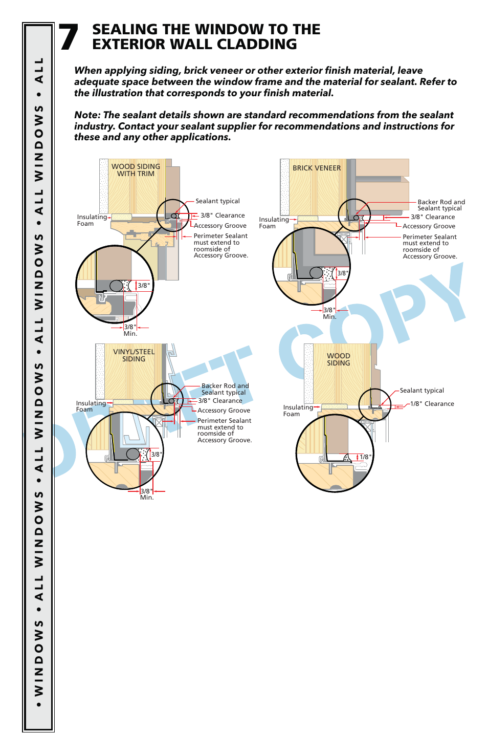 Sealing the window to the exterior wall cladding | Pella Performance Upgrade And HurricanesHield Impact Resistant For Fixed Frame Direct Set Windows 801U0103 User Manual | Page 8 / 10