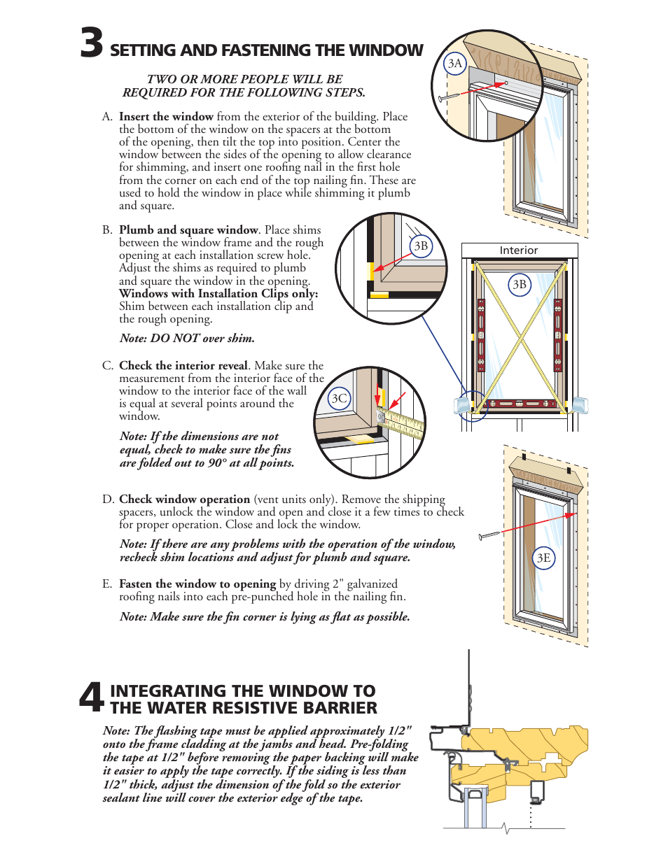 Setting and fastening the window | Pella 80GY0102 User Manual | Page 5 / 10