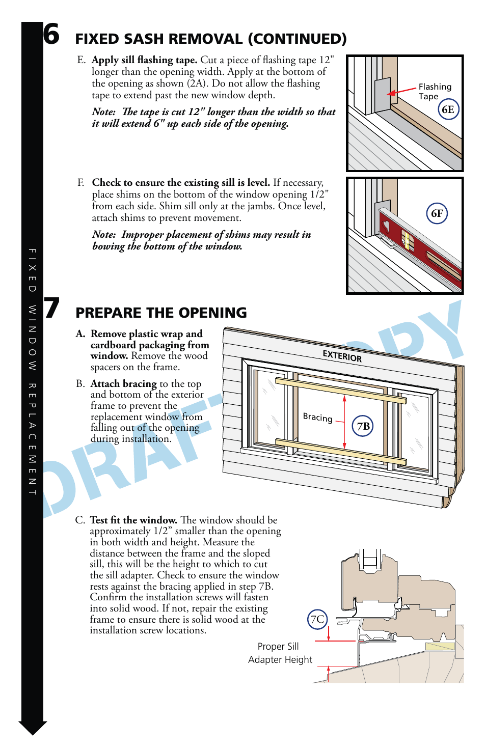 Fixed sash removal (continued), Prepare the opening | Pella Precision Fit User Manual | Page 8 / 12