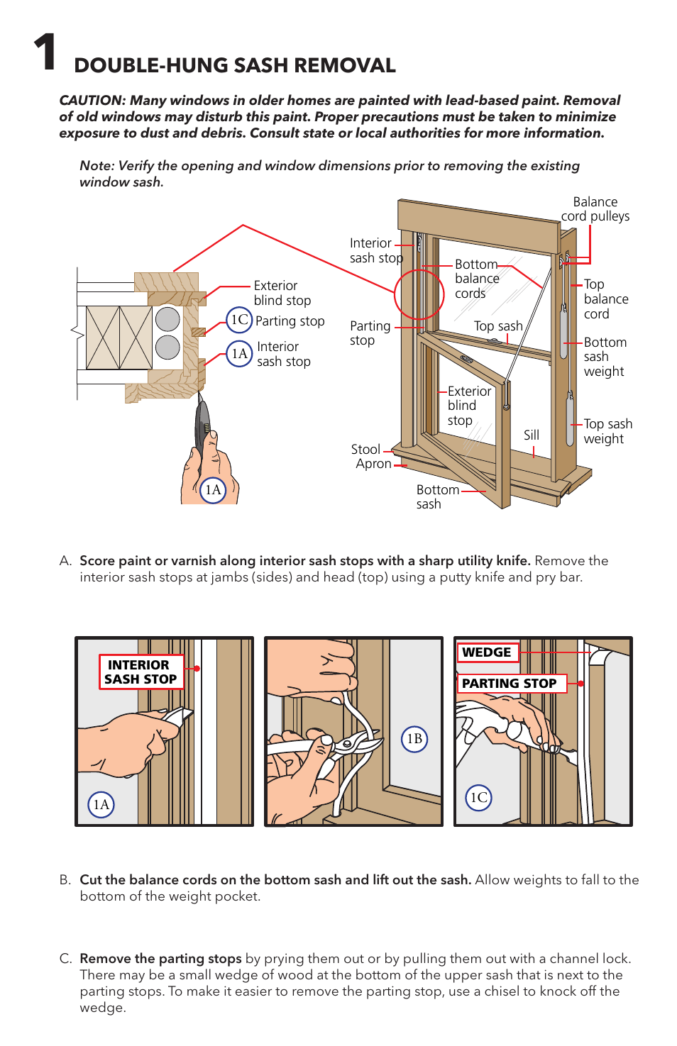 Double-hung sash removal | Pella 808F0105 User Manual | Page 2 / 8
