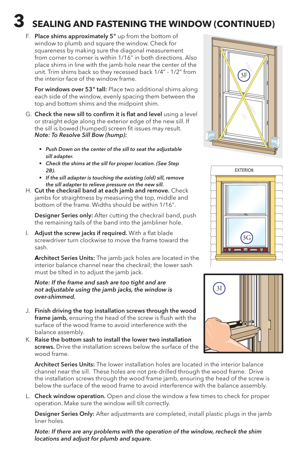 Sealing and fastening the window (continued) | Pella 808F0105 User Manual | Page 5 / 8