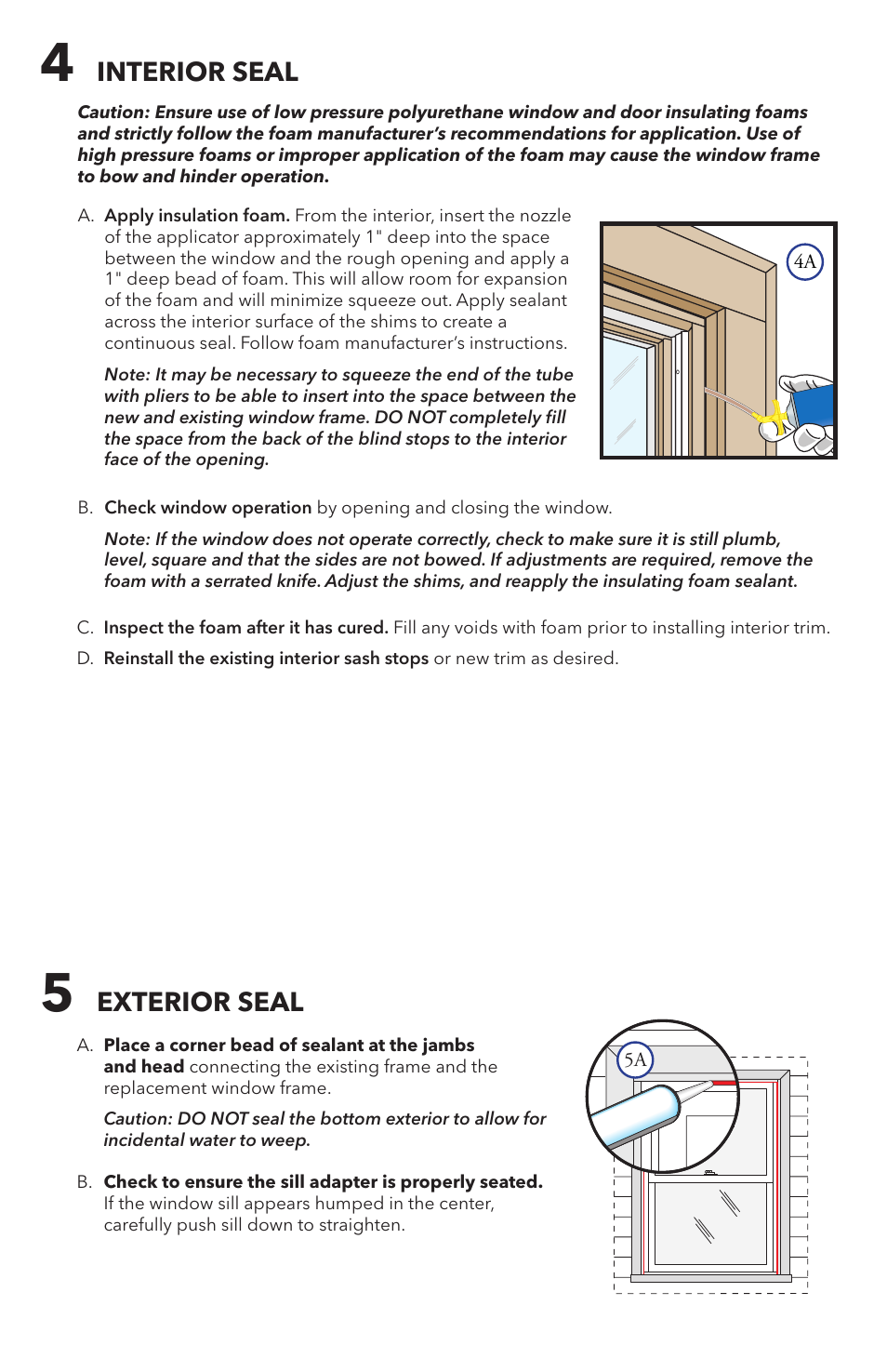 Interior seal, Exterior seal | Pella 808F0105 User Manual | Page 6 / 8
