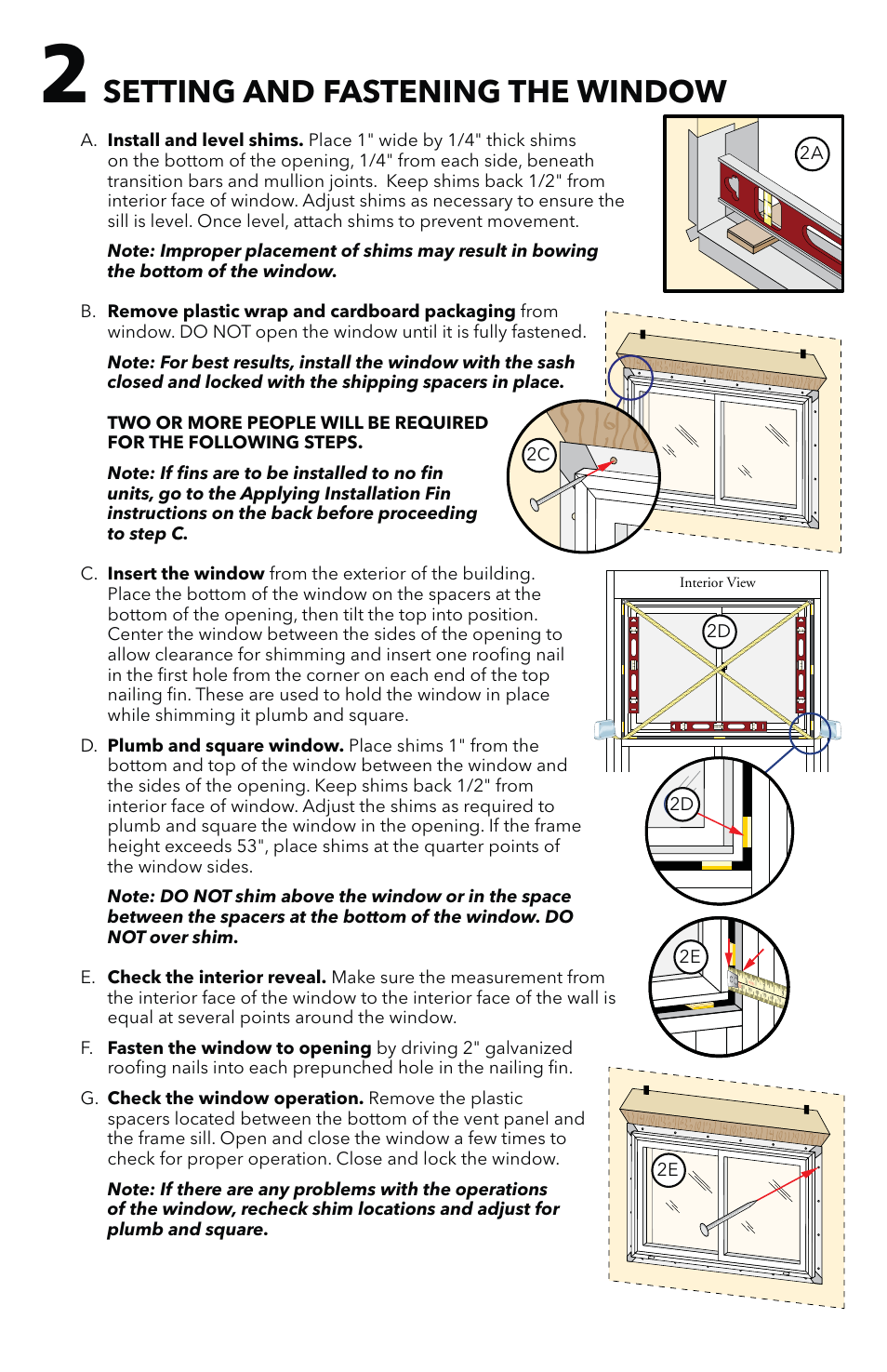 Setting and fastening the window | Pella SLIDING User Manual | Page 3 / 7