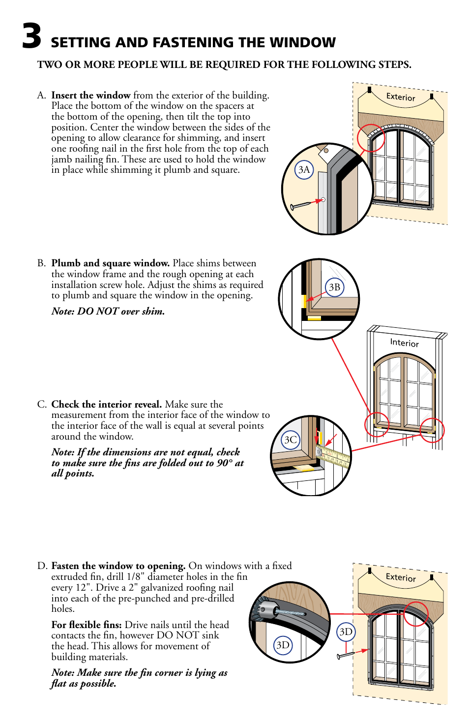 Setting and fastening the window | Pella 80GZ0102 User Manual | Page 4 / 9