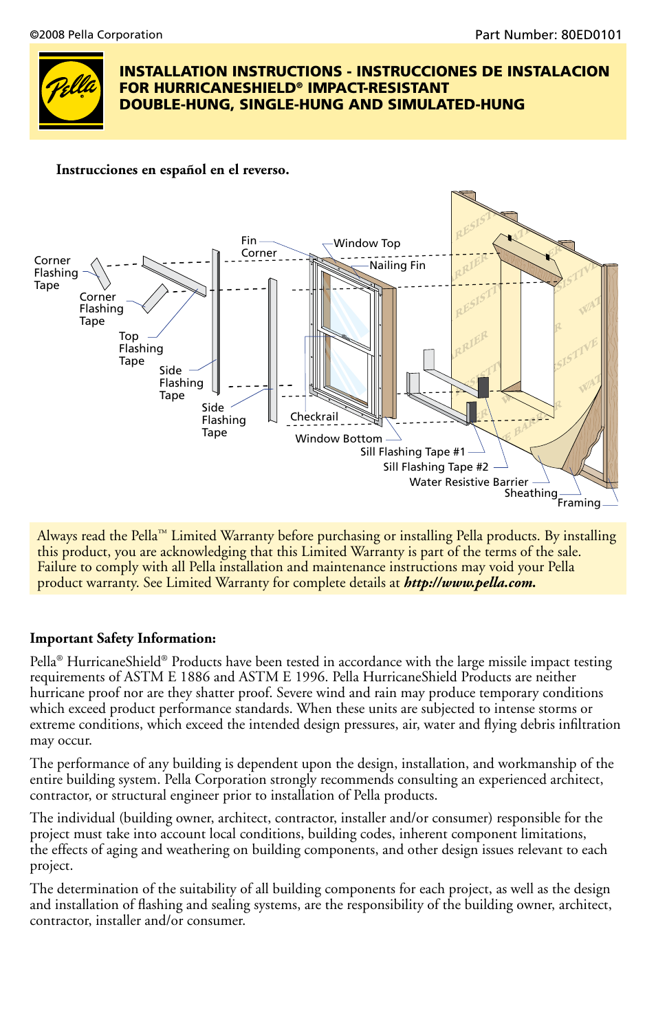 Pella 80ED0101 User Manual | 8 pages
