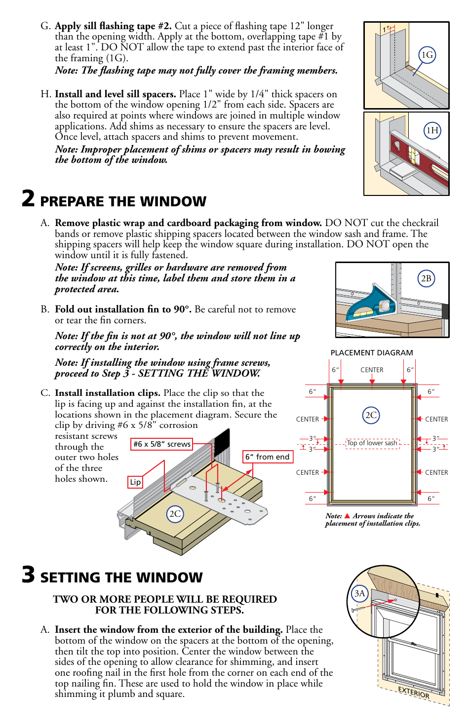 Prepare the window, Setting the window | Pella 80ED0101 User Manual | Page 3 / 8