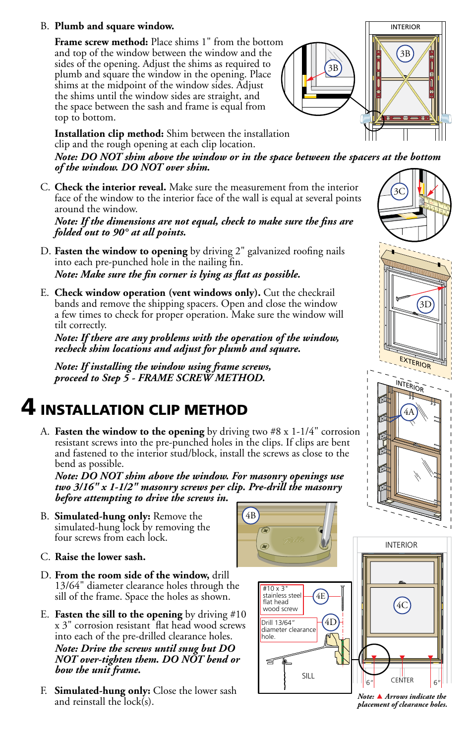 Installation clip method | Pella 80ED0101 User Manual | Page 4 / 8