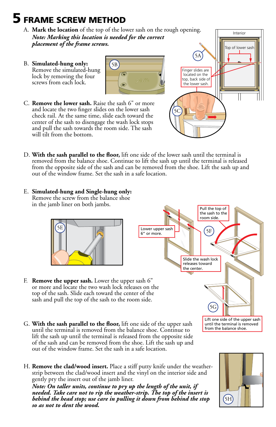 Frame screw method | Pella 80ED0101 User Manual | Page 5 / 8