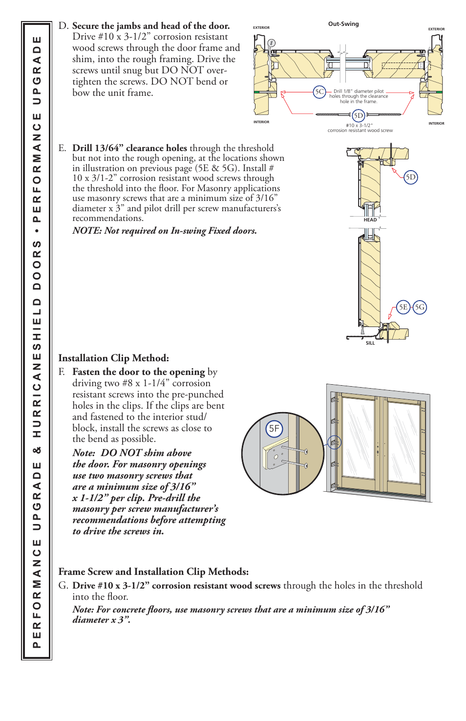 Pella CLAD HINGED PATIO DOOR  (INCLUDES STANDARD User Manual | Page 12 / 16