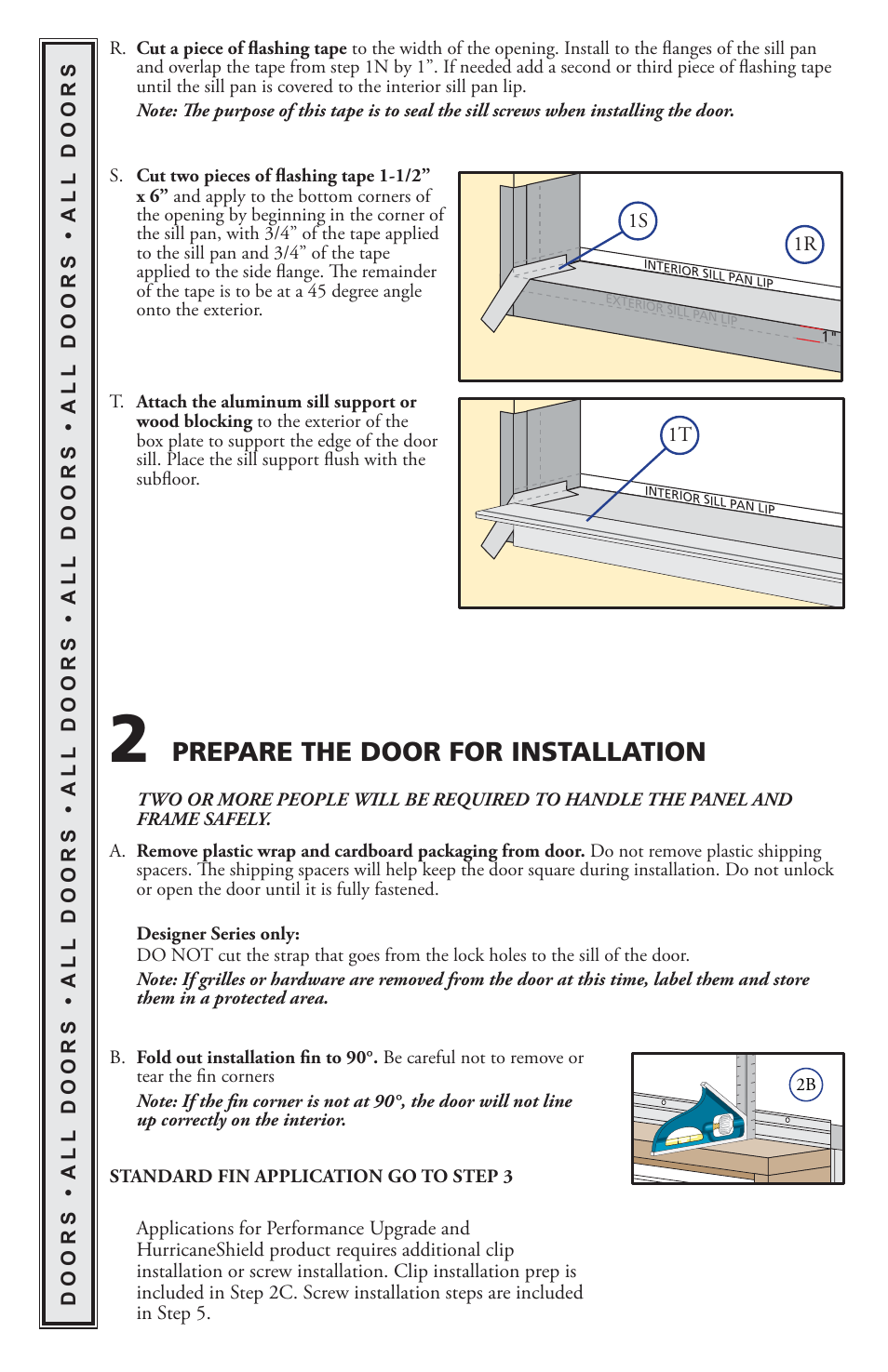 Prepare the door for installation | Pella CLAD HINGED PATIO DOOR  (INCLUDES STANDARD User Manual | Page 5 / 16