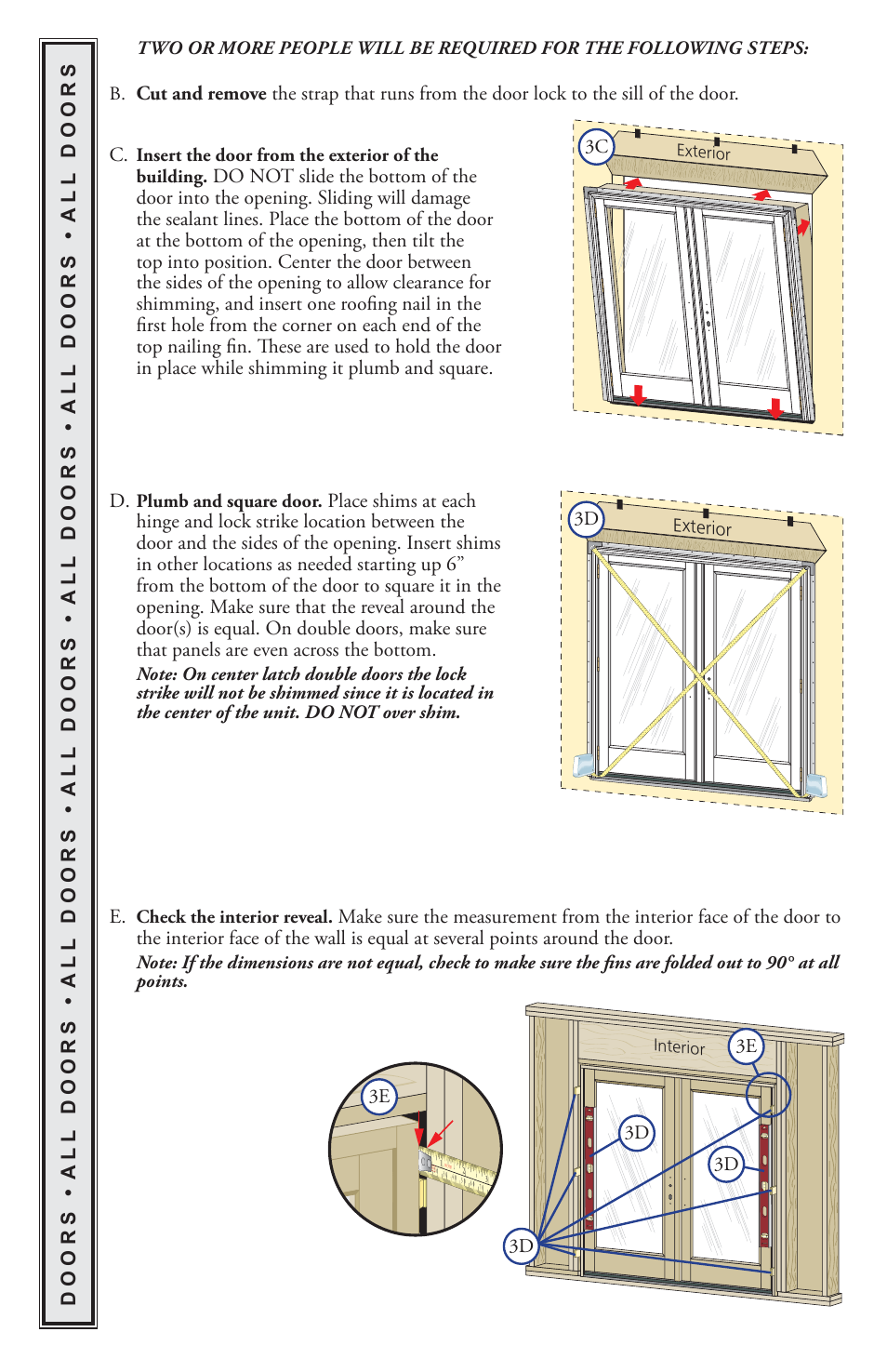 Pella CLAD HINGED PATIO DOOR  (INCLUDES STANDARD User Manual | Page 7 / 16