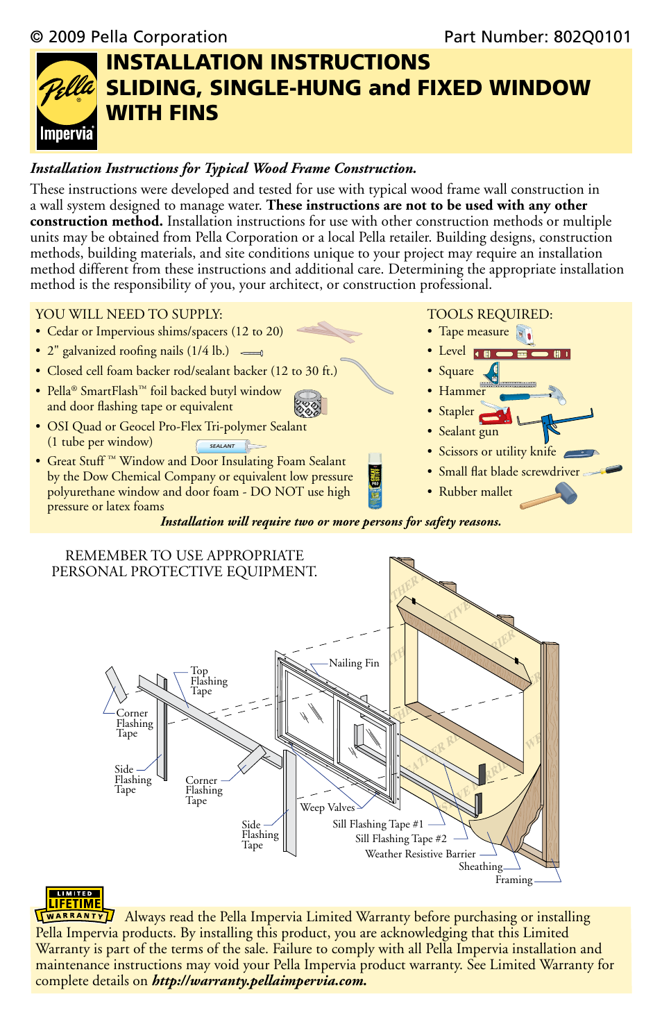 Pella Impervia 802Q0101 User Manual | 7 pages