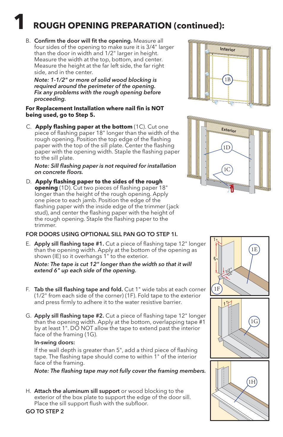 Rough opening preparation (continued) | Pella 81DU0100 User Manual | Page 3 / 19