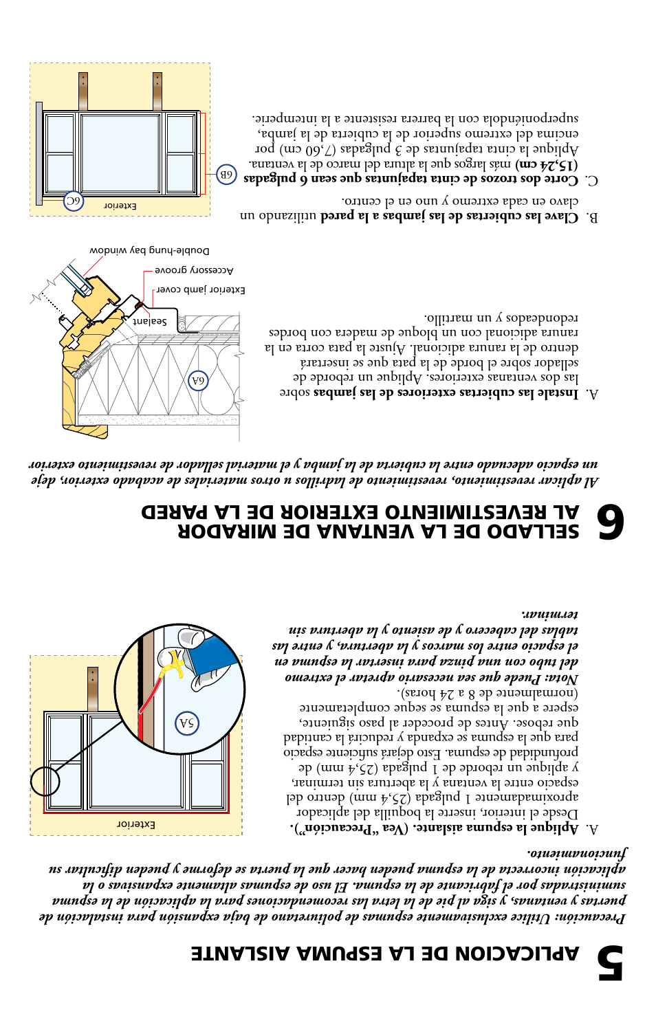 Aplicacion de la e spuma aislante | Pella Bay and Bow window with seat board 80AT0102 User Manual | Page 11 / 16
