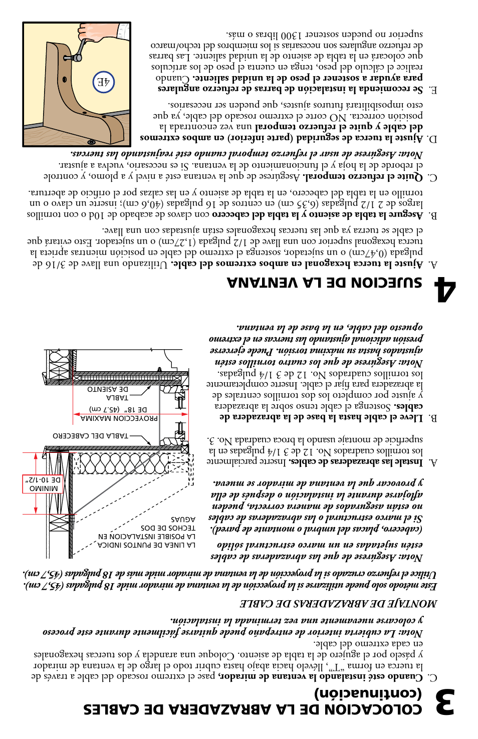 Suje cion de la ve ntana | Pella Bay and Bow window with seat board 80AT0102 User Manual | Page 12 / 16
