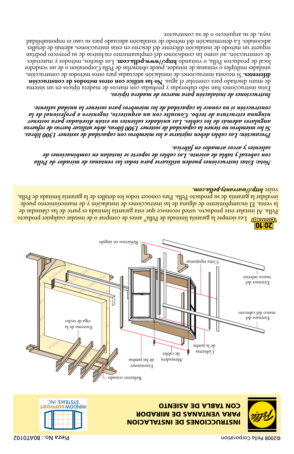 Pella Bay and Bow window with seat board 80AT0102 User Manual | Page 16 / 16