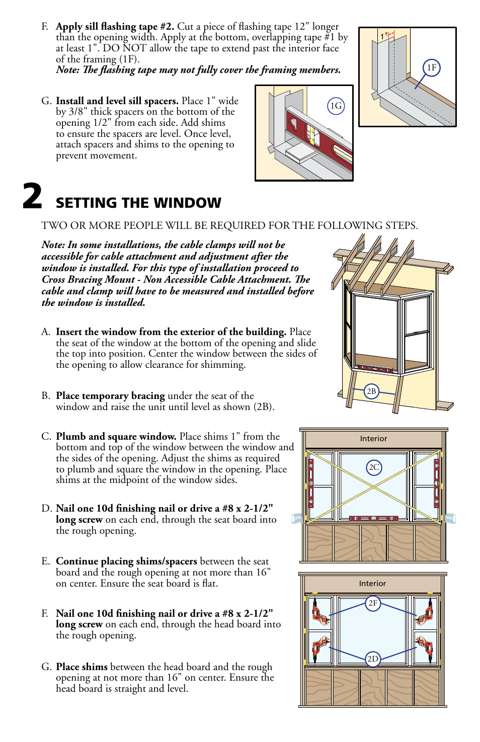 Setting the window | Pella Bay and Bow window with seat board 80AT0102 User Manual | Page 3 / 16