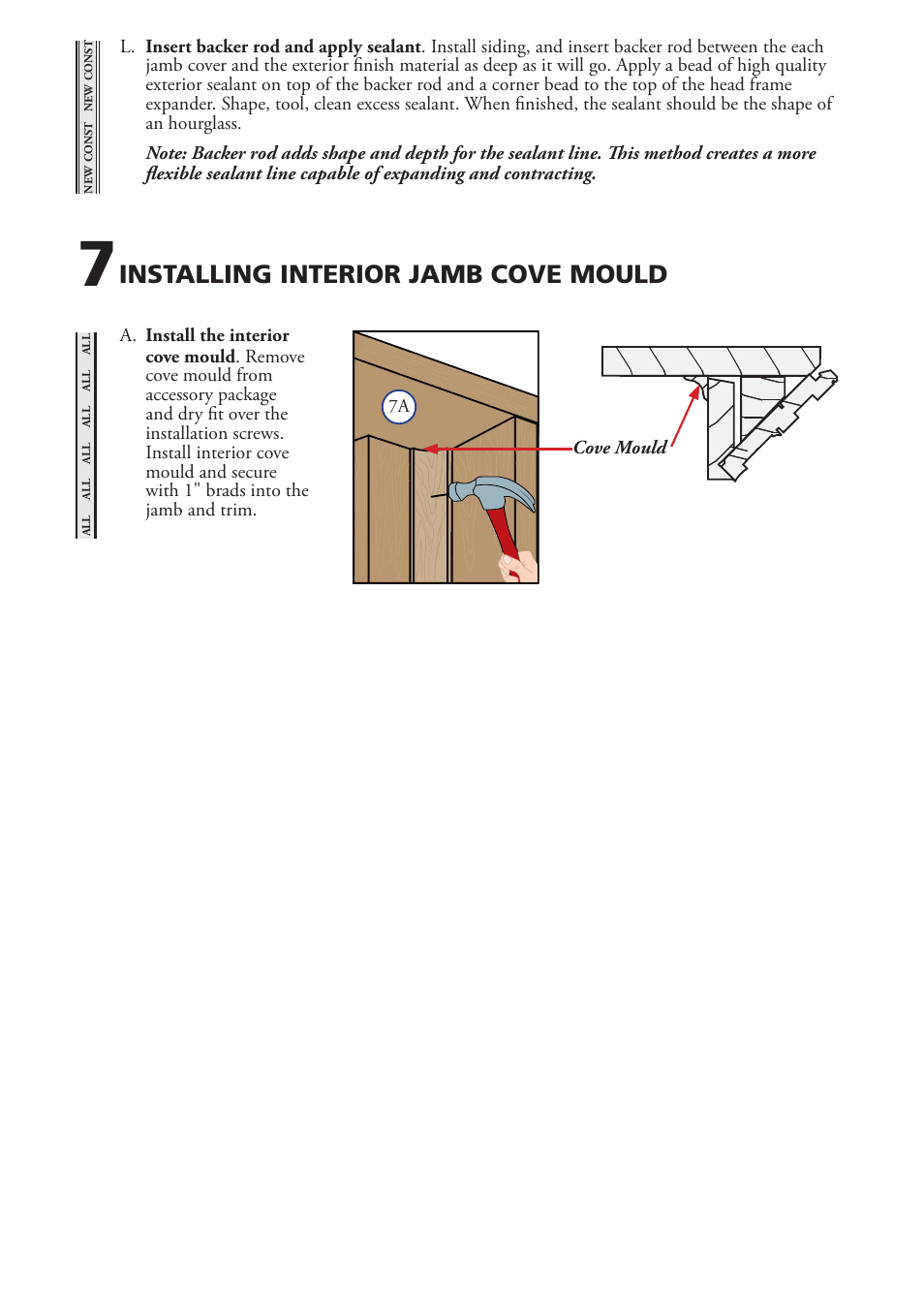 Installing interior jamb cove mould | Pella 81470102 User Manual | Page 11 / 12