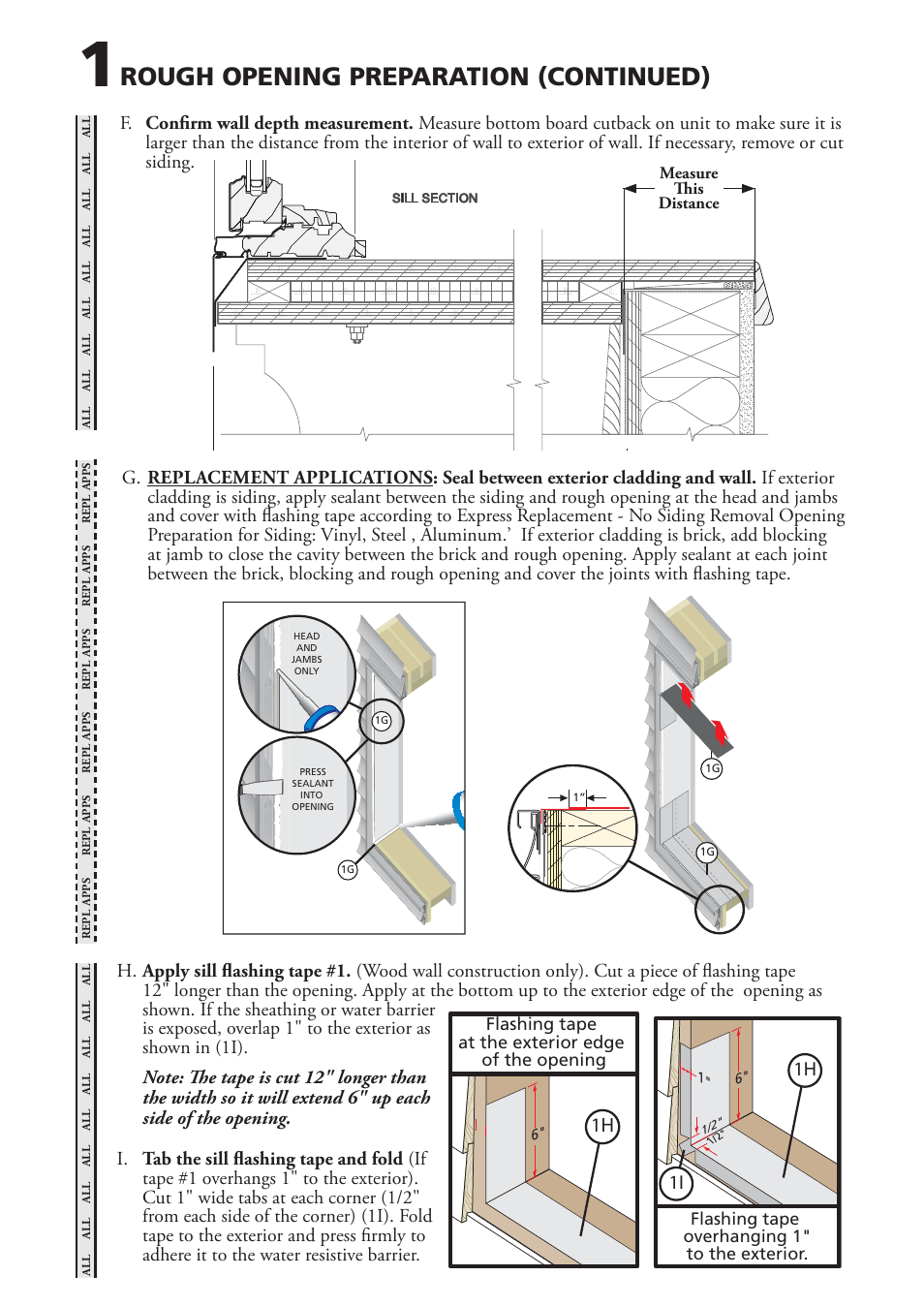 Rough opening preparation (continued), 1h 1i | Pella 81470102 User Manual | Page 3 / 12