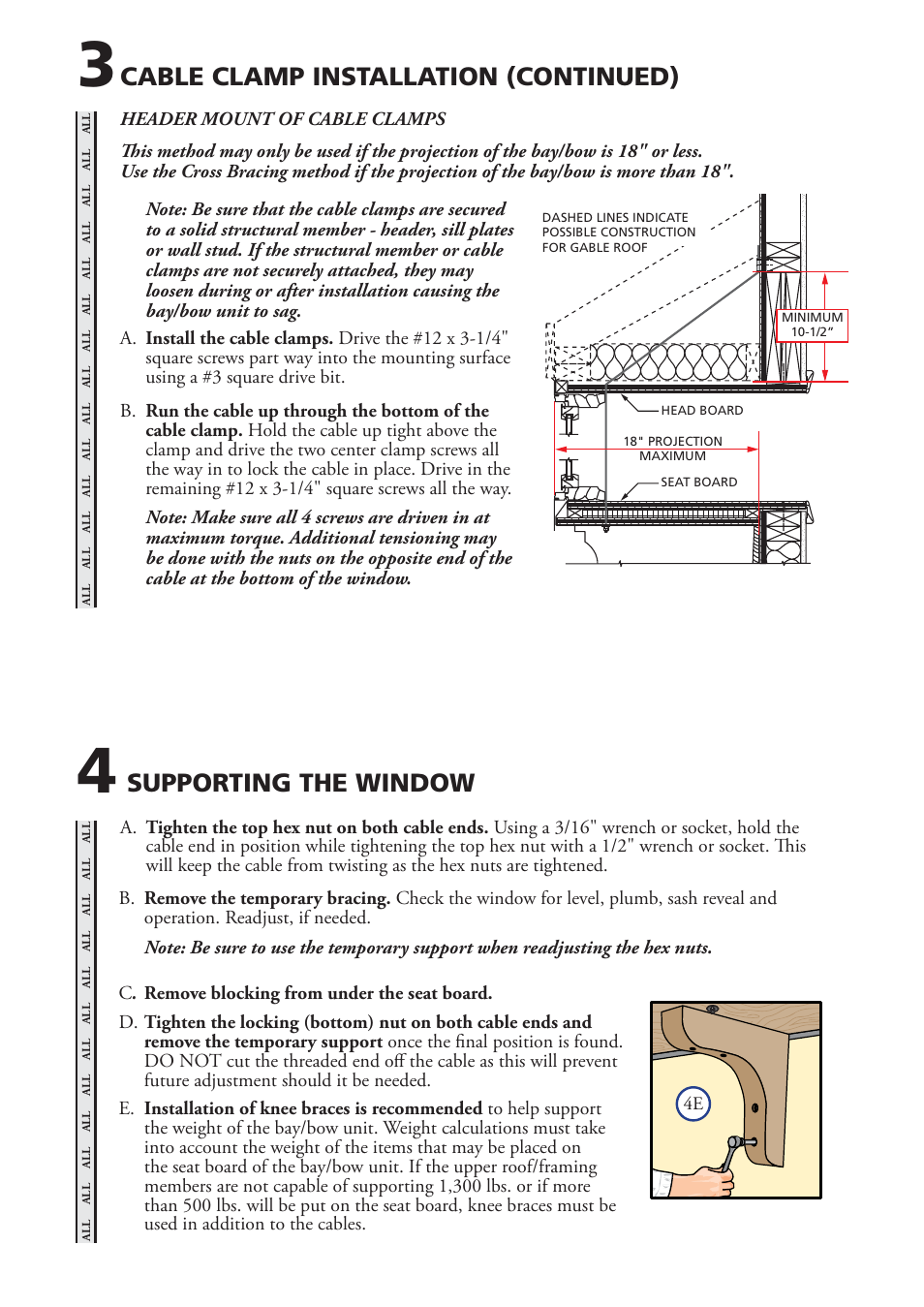 Cable clamp installation (continued), Supporting the window | Pella 81470102 User Manual | Page 7 / 12