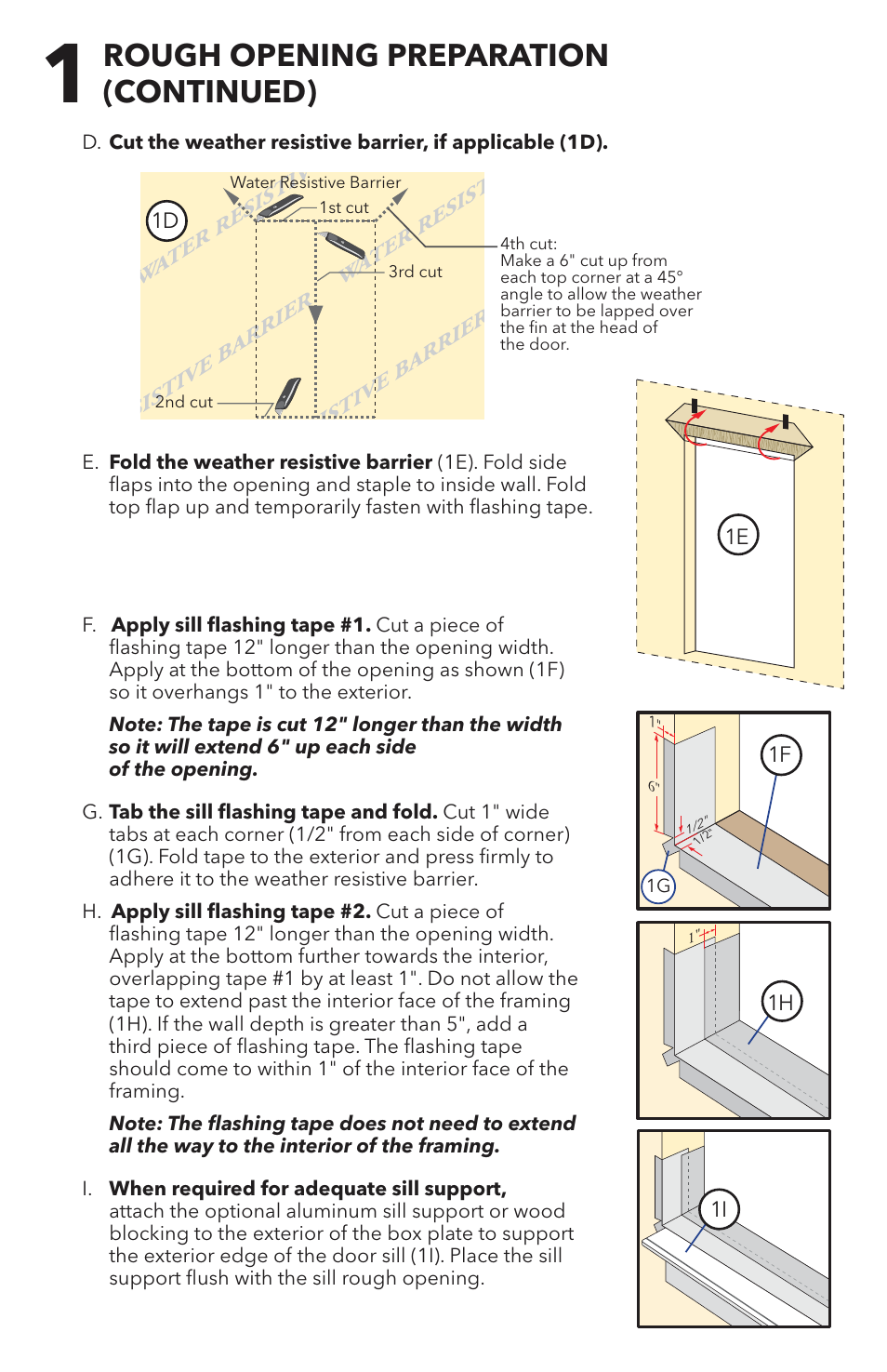 Rough opening preparation (continued) | Pella 818T0101 User Manual | Page 3 / 16