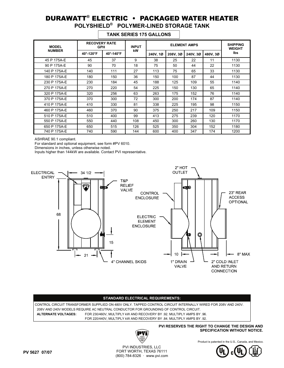 PVI Industries 510P175A-E User Manual | 1 page