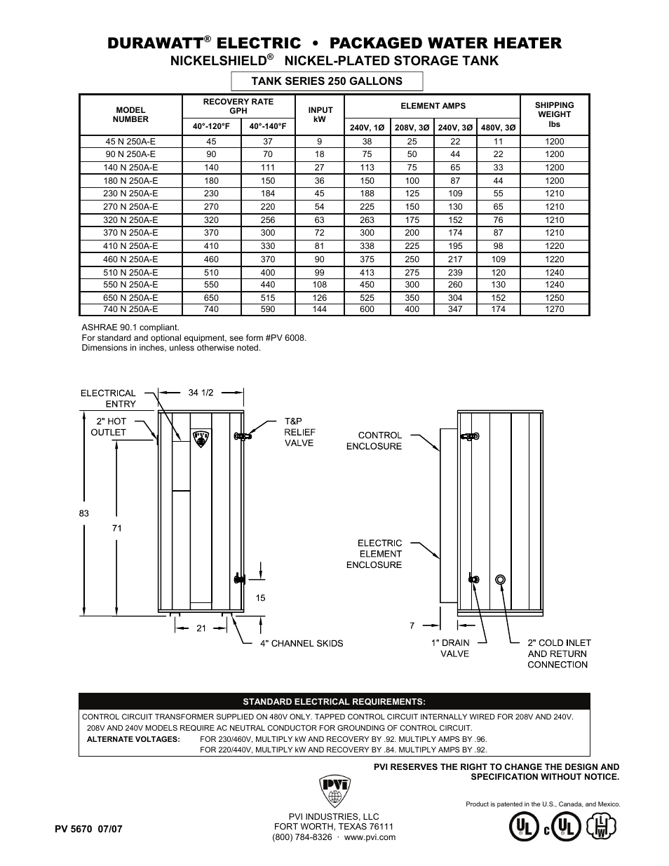 PVI Industries NickelShield Tank Series User Manual | 1 page