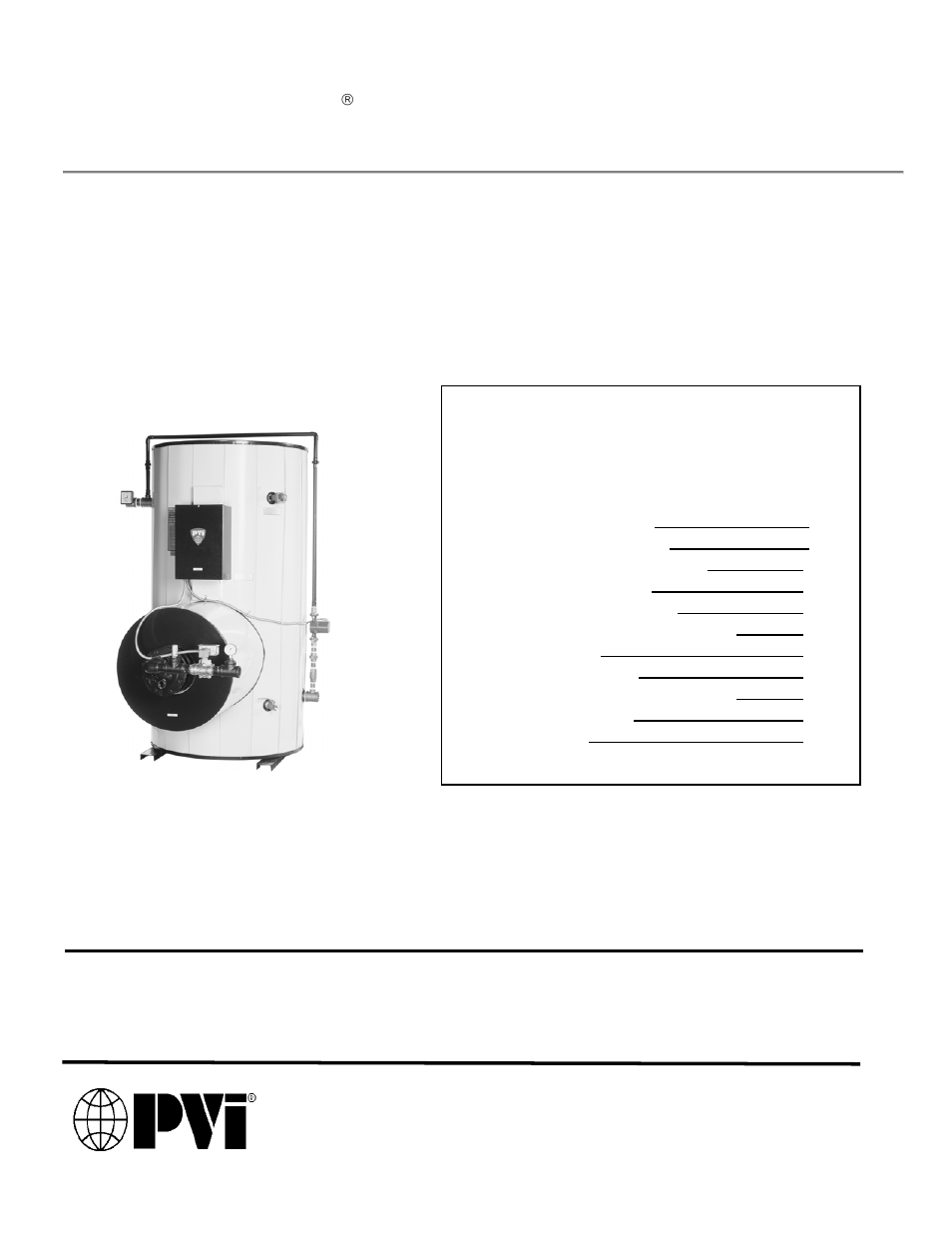 PVI Industries Storage and Semi-instantaneous Steam Heaters PV500-25 User Manual | 11 pages