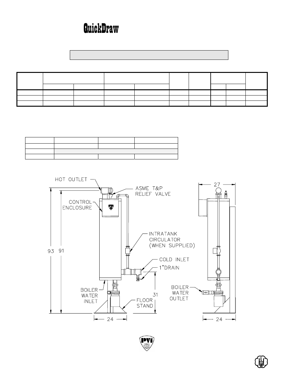 PVI Industries QuickDraw Boiler Water PV 6347 User Manual | 1 page