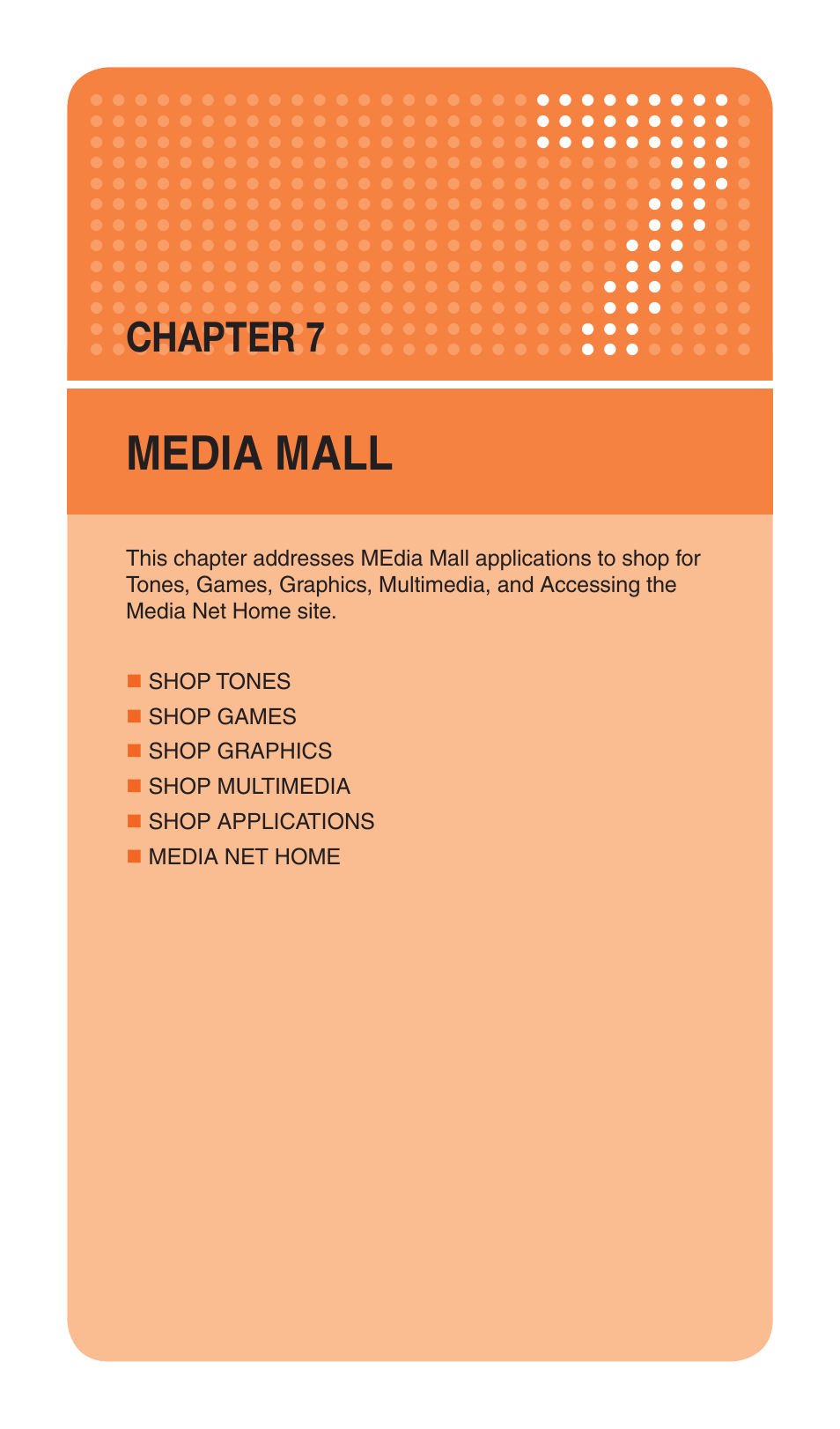 Media mall, Chapter 7 | Pantech Matrix Pro User Manual | Page 116 / 261