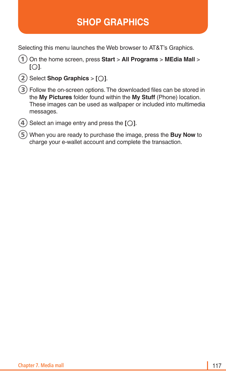 Shop graphics | Pantech Matrix Pro User Manual | Page 119 / 261