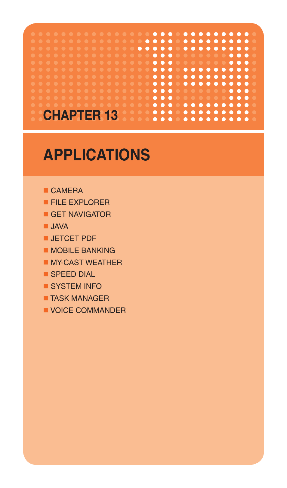 Applications, Chapter 13 | Pantech Matrix Pro User Manual | Page 176 / 261