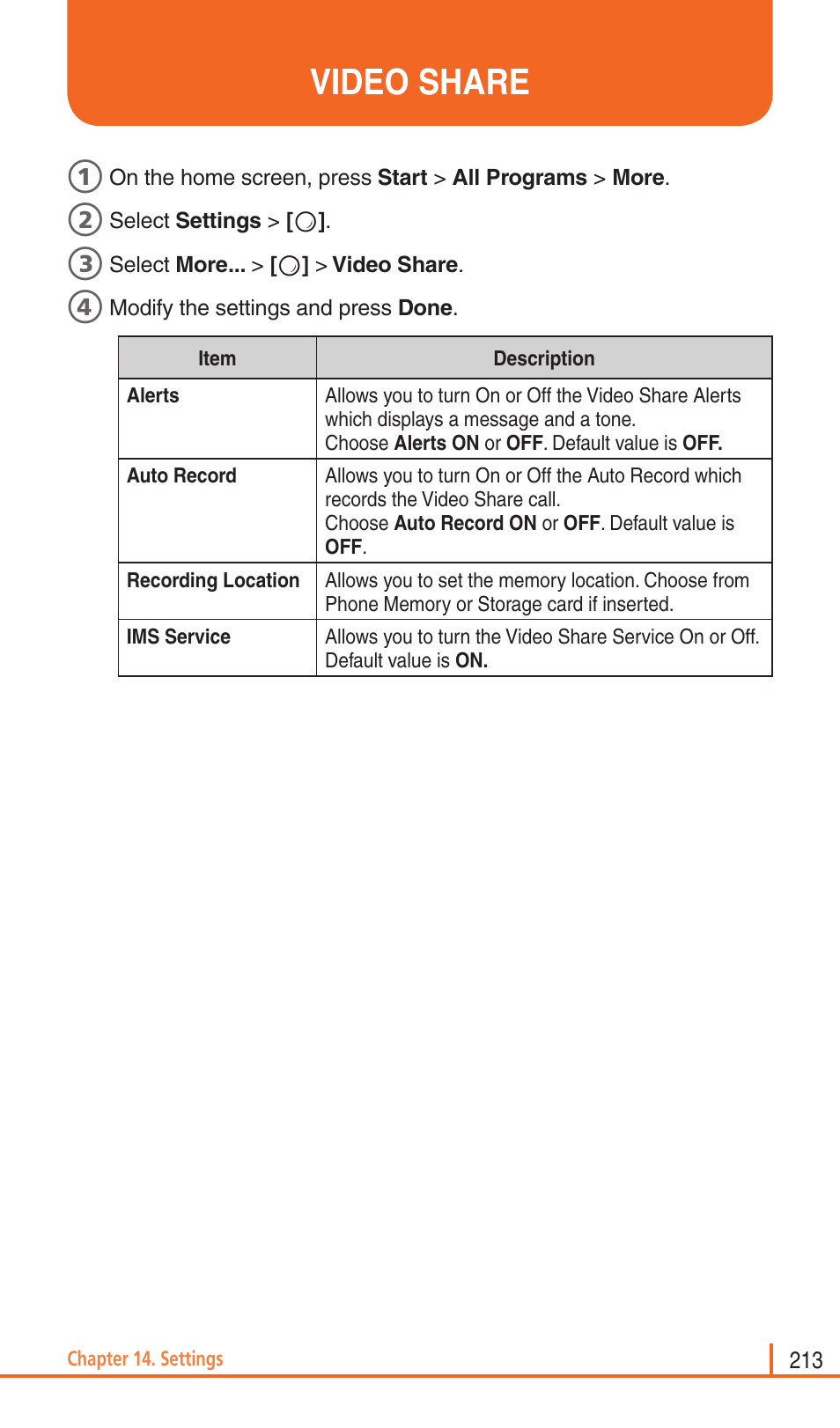 Video share | Pantech Matrix Pro User Manual | Page 215 / 261