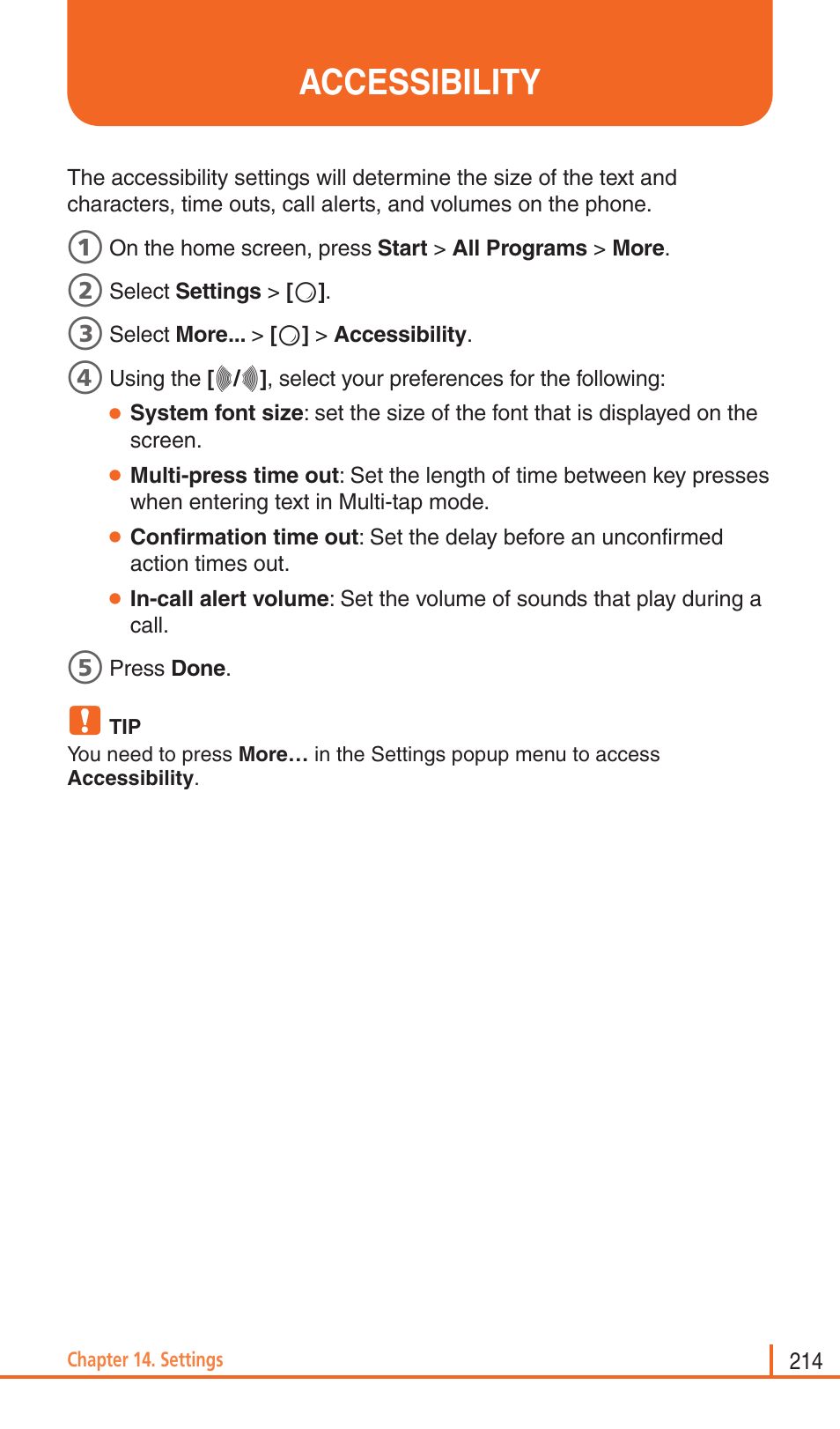Accessibility | Pantech Matrix Pro User Manual | Page 216 / 261