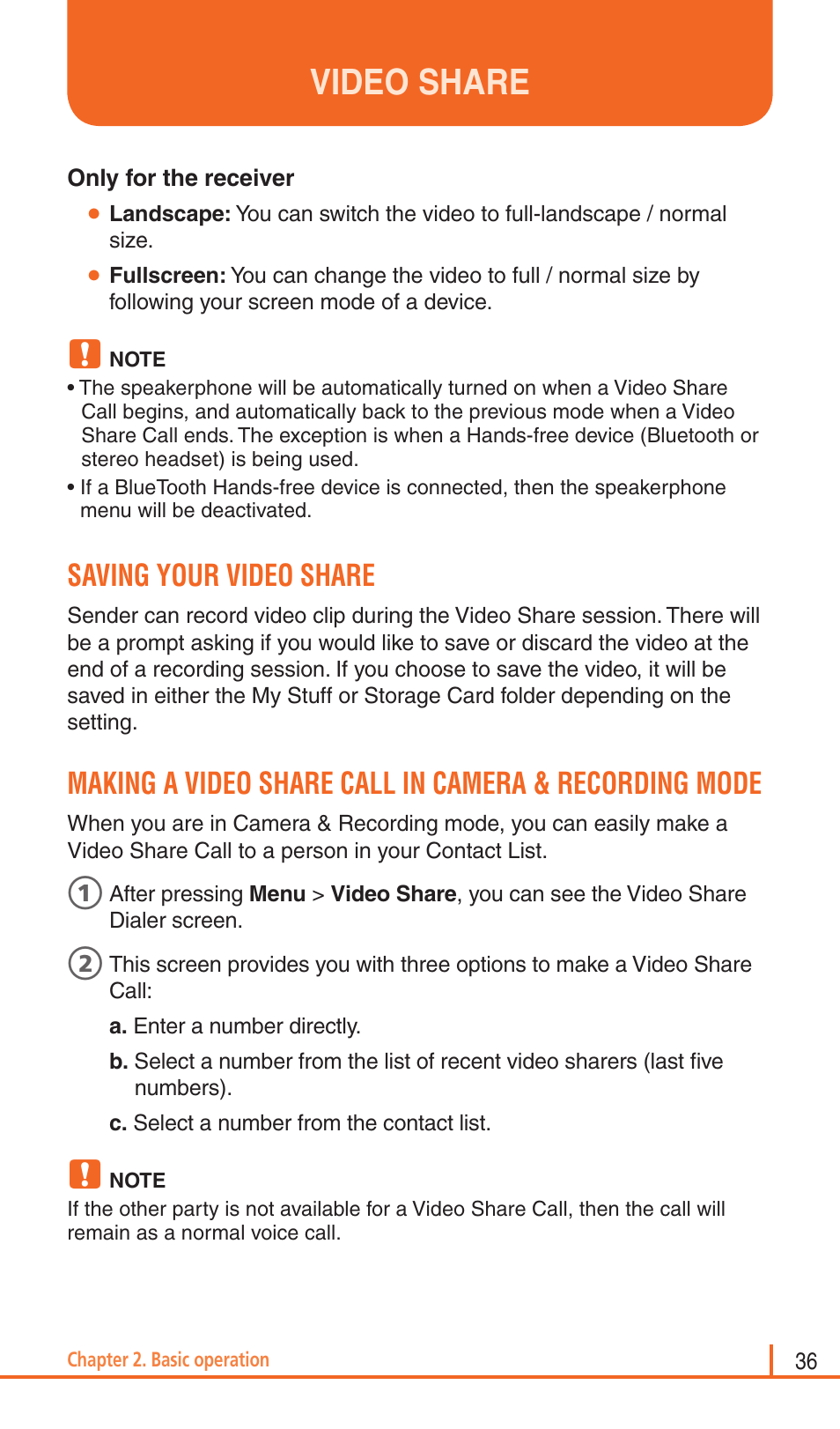 Video share, Saving your video share | Pantech Matrix Pro User Manual | Page 38 / 261