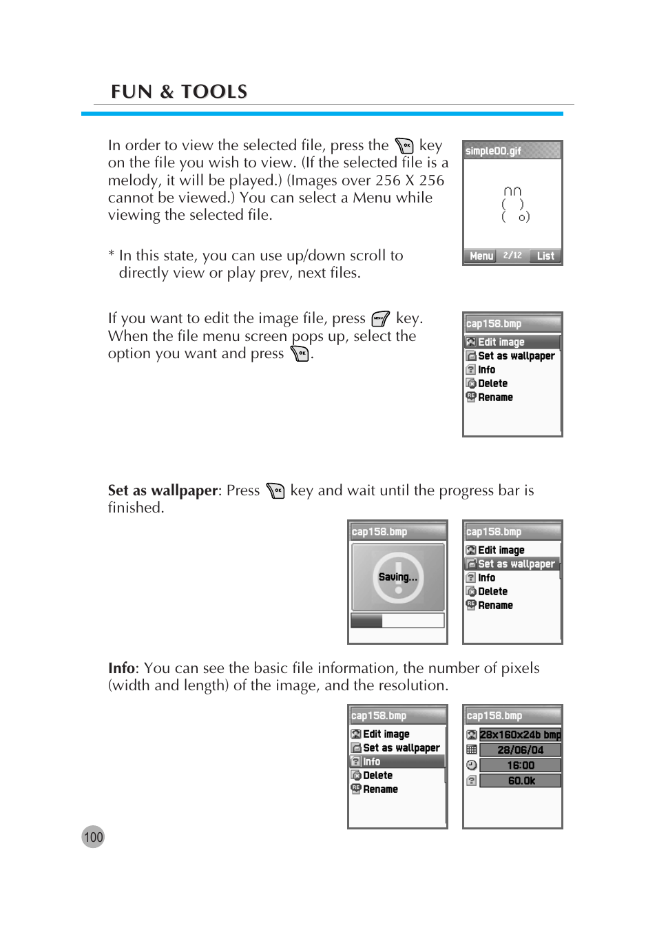 Fun & tools | Pantech G670 User Manual | Page 101 / 137