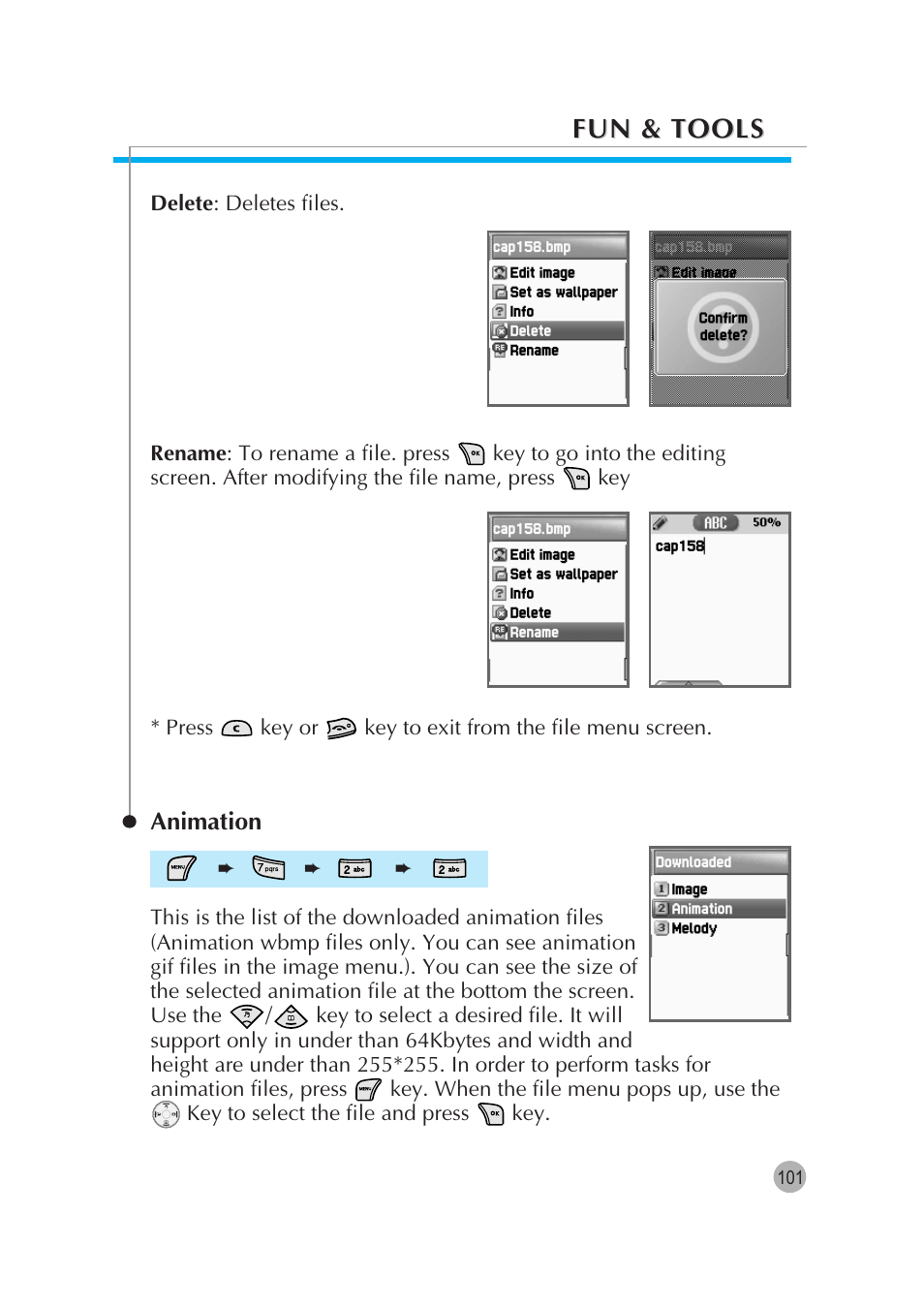 Fun & tools | Pantech G670 User Manual | Page 102 / 137